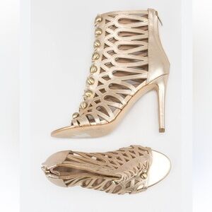 Guess Perlina Gold Cage Goddess High Heels Size 7
